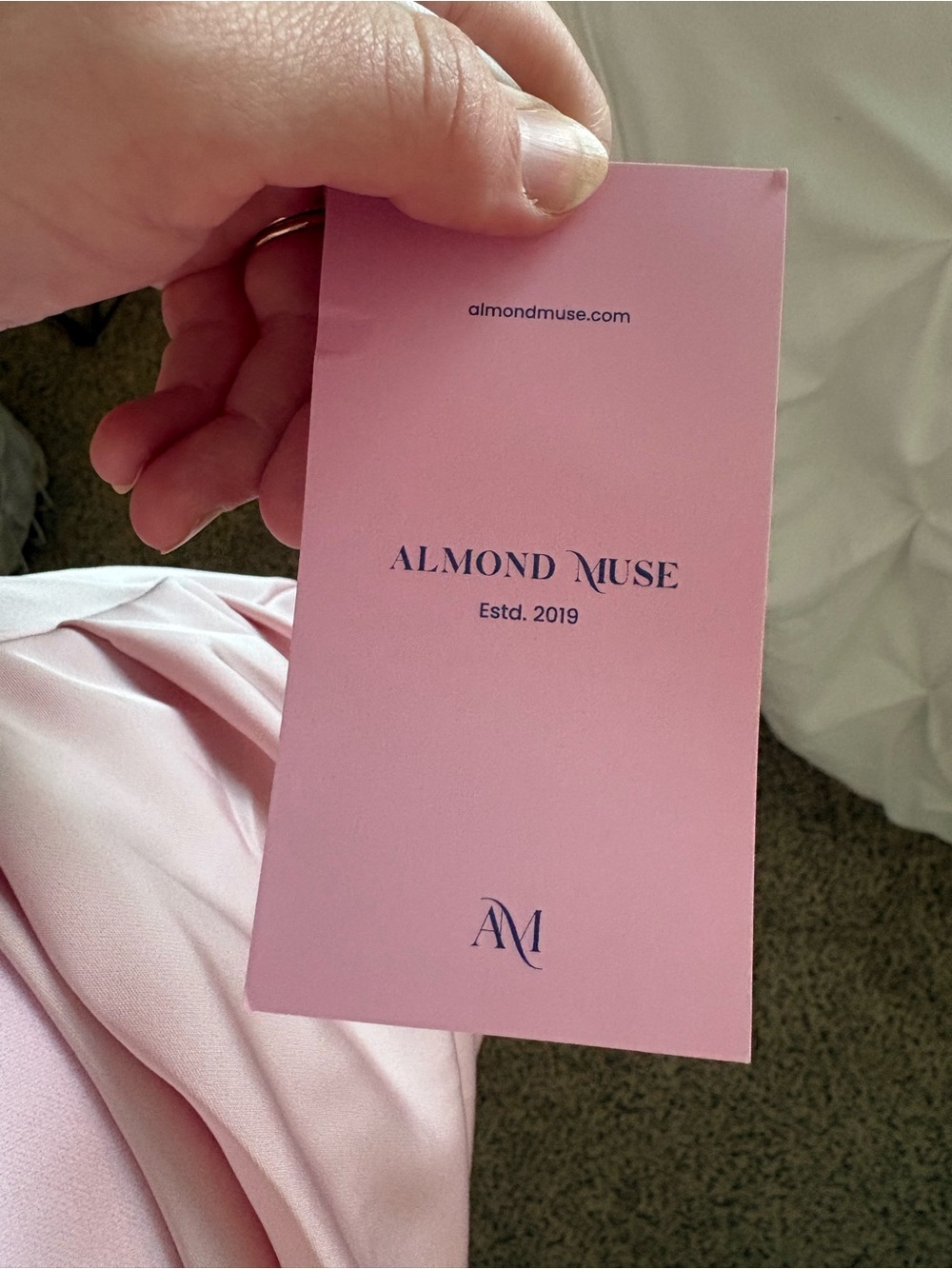 Strapless Pink Satin Evening Gown - Picture 4 of 11